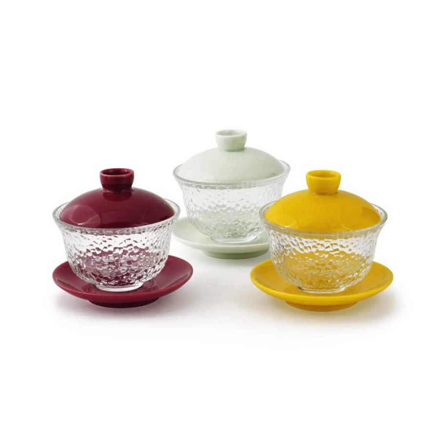 Teaware Imperial Tea | Frosted Glass And Porcelain Gaiwan Set